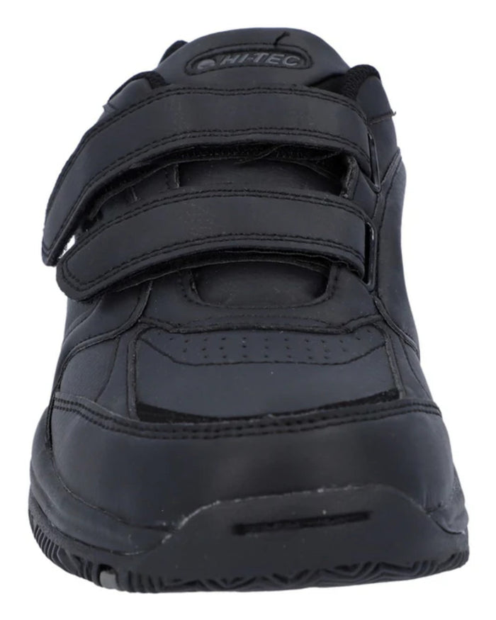 Black Coloured Hi-Tec Blast Lite EZ Trainers On A White Background #colour_black