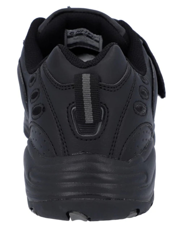 Black Coloured Hi-Tec Blast Lite EZ Trainers On A White Background #colour_black
