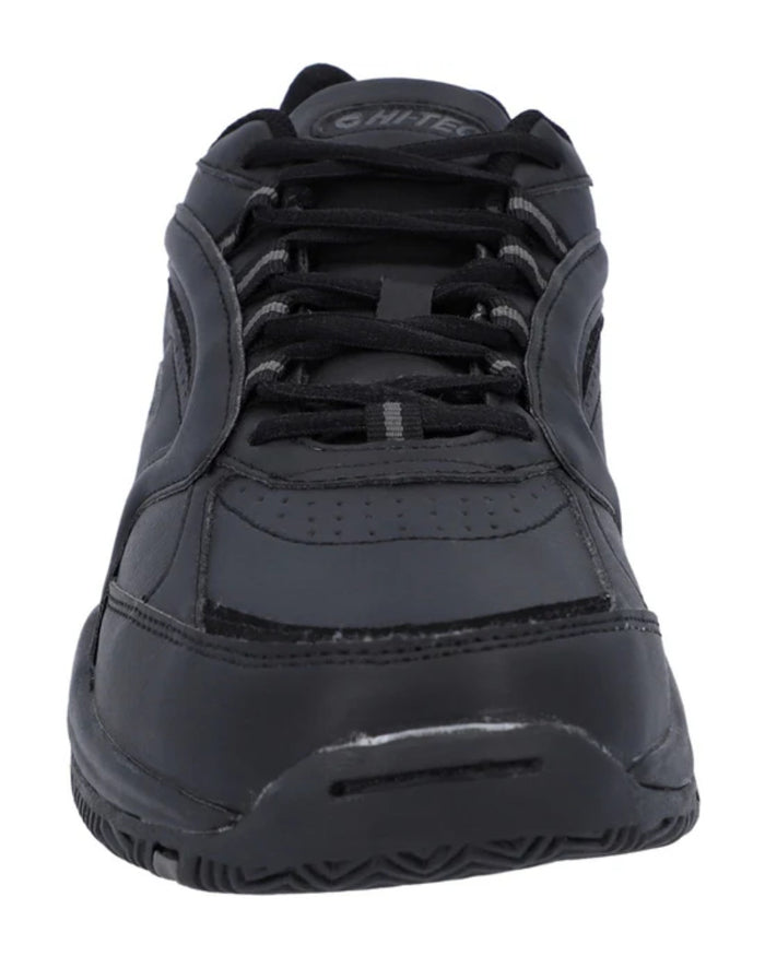 Black Coloured Hi-Tec Blast Lite Trainers On A White Background #colour_black