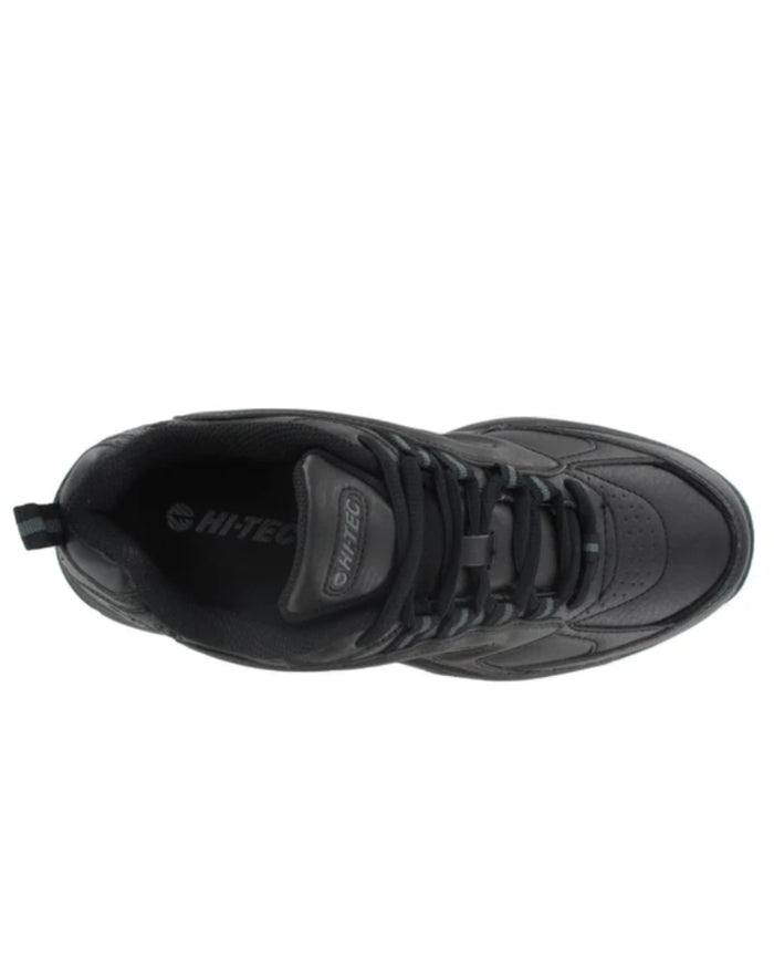 Black Coloured Hi-Tec Blast Lite Trainers On A White Background #colour_black
