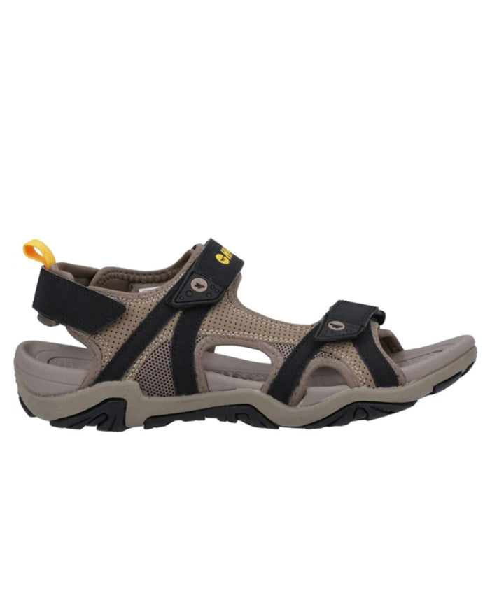 Dark Taupe Light Taupe Coloured Hi-Tec Crater Sandals On A White Background #colour_dark-taupe-light-taupe