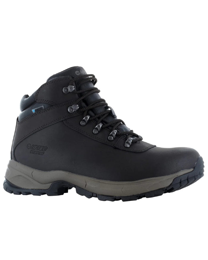 Dark Chocolate Coloured Hi-Tec Eurotrek Lite Waterproof Hiking Boots On A White Background #colour_dark-chocolate