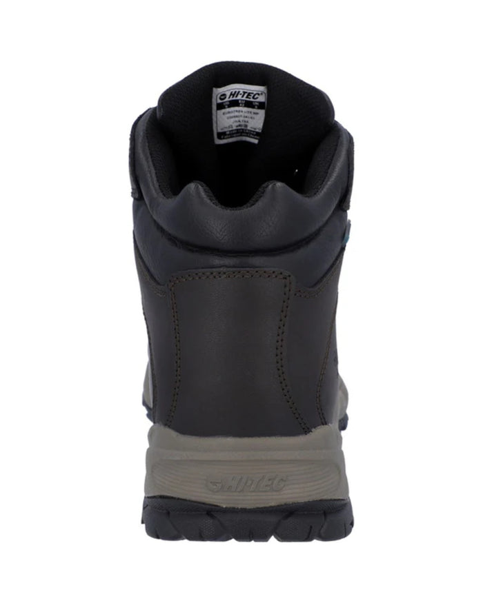 Dark Chocolate Coloured Hi-Tec Eurotrek Lite Waterproof Hiking Boots On A White Background #colour_dark-chocolate