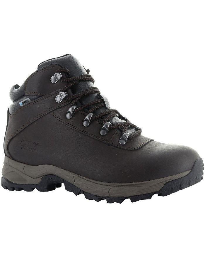 Dark Chocolate Hi-Tec Ladies Eurotrek Lite Waterproof Boots on white background #colour_dark-chocolate