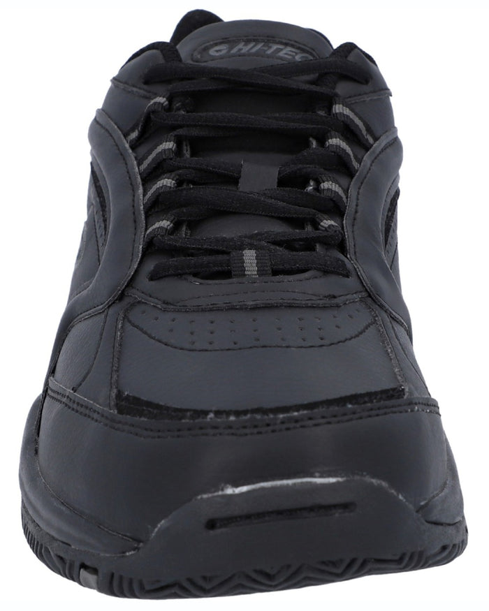 Black coloured Hi-Tec Mens Blast Lite Wide Fit Trainers on white background #colour_black