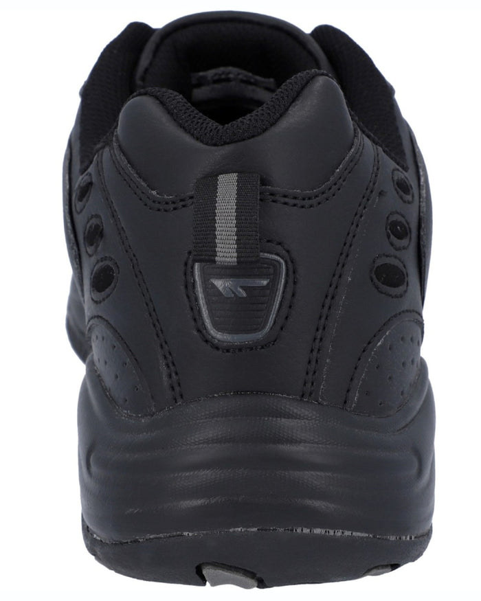 Black coloured Hi-Tec Mens Blast Lite Wide Fit Trainers on white background #colour_black