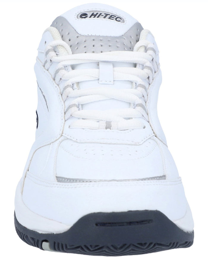 White coloured Hi-Tec Mens Blast Lite Wide Fit Trainers on white background #colour_white
