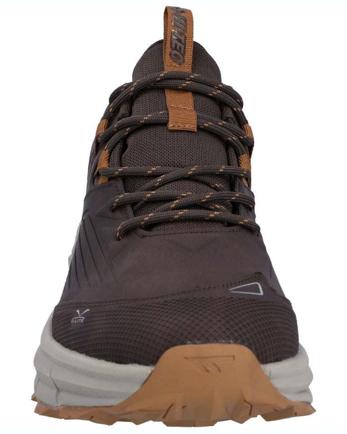 Brown coloured Hi-Tec Mens Fuse Trek Hiking Shoes on white background #colour_brown