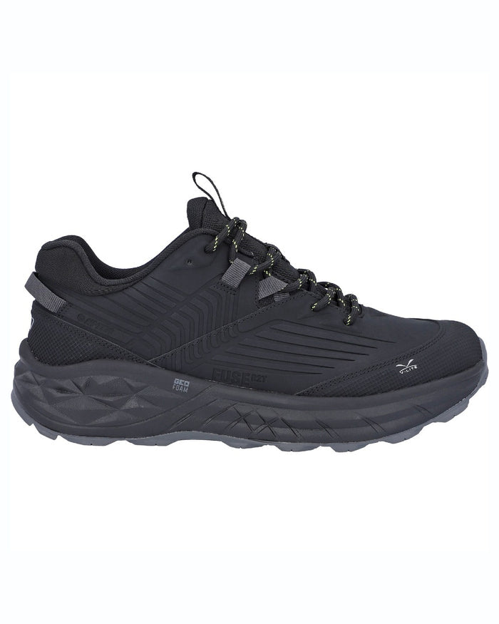 Black coloured Hi-Tec Mens Fuse Trek Hiking Shoes on white background #colour_black