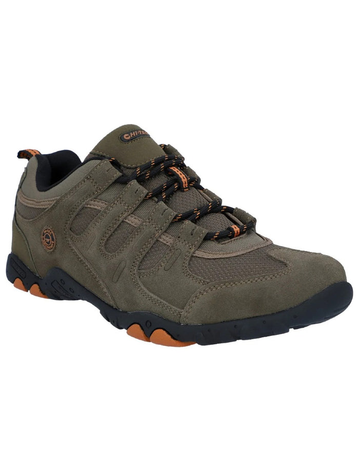Taupe Coloured Hi-Tec Mens Quadra II Shoes On A White Background #colour_taupe