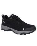 Black Coloured Hi-Tec Mens Saunter Waterproof Hiking Boots On A White Background #colour_black