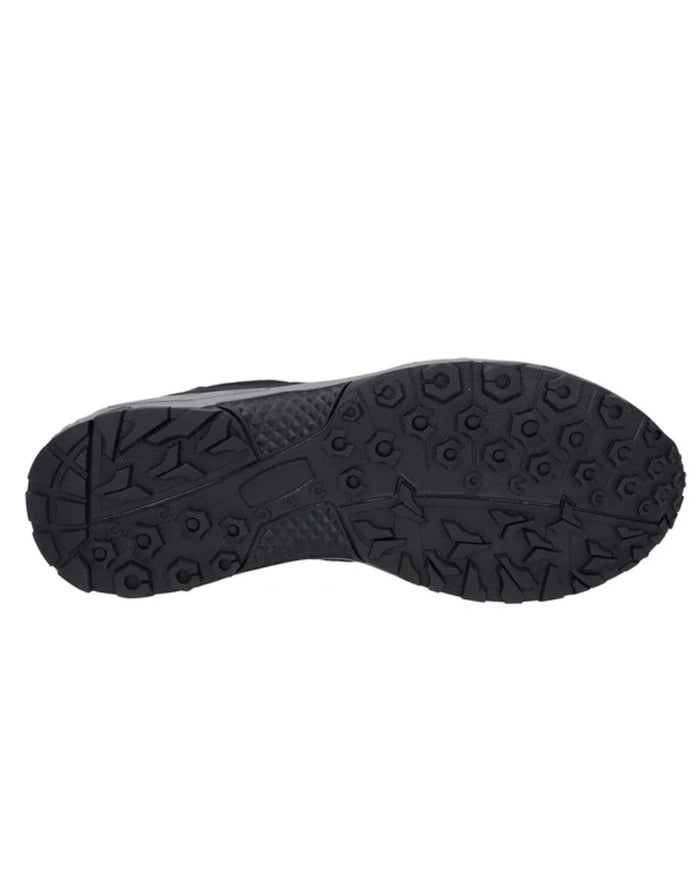 Black Coloured Hi-Tec Mens Saunter Waterproof Hiking Boots On A White Background #colour_black