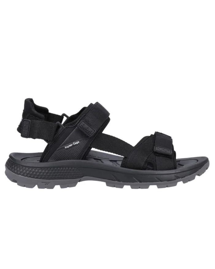 Black Grey Coloured Hi-Tec Mens Sierra Sandals On A White Background #colour_black-grey