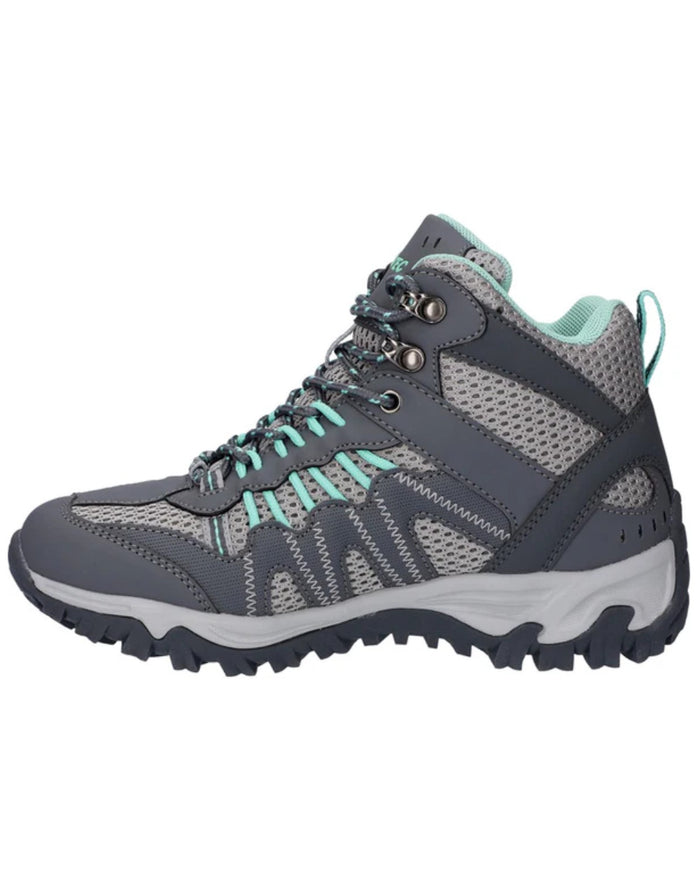 Grey Coloured Hi-Tec Womens Jaguar Mid Boots On A White Background #colour_grey