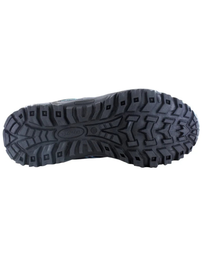 Black Coloured Hi-Tec Womens Jaguar Shoes On A White Background #colour_black