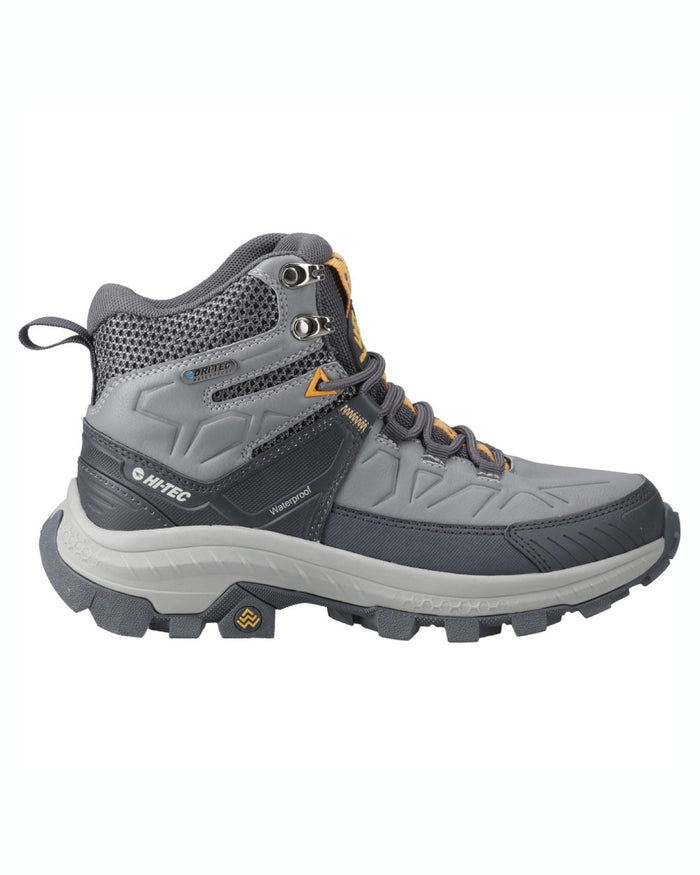 Cool Grey coloured Hi-Tec Womens Rainier Hiking Boots on white background #colour_cool-grey
