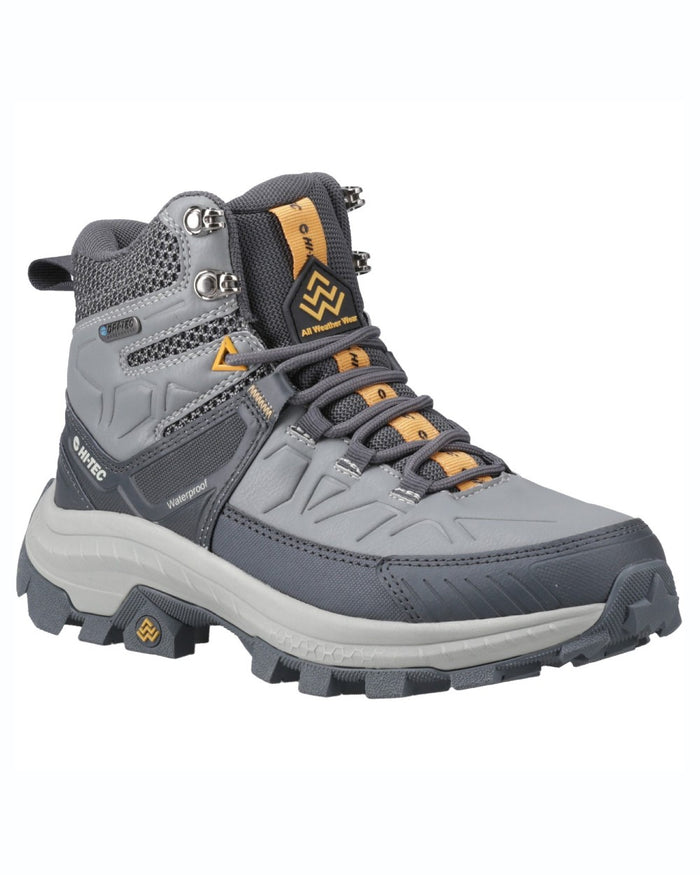 Cool Grey coloured Hi-Tec Womens Rainier Hiking Boots on white background #colour_cool-grey