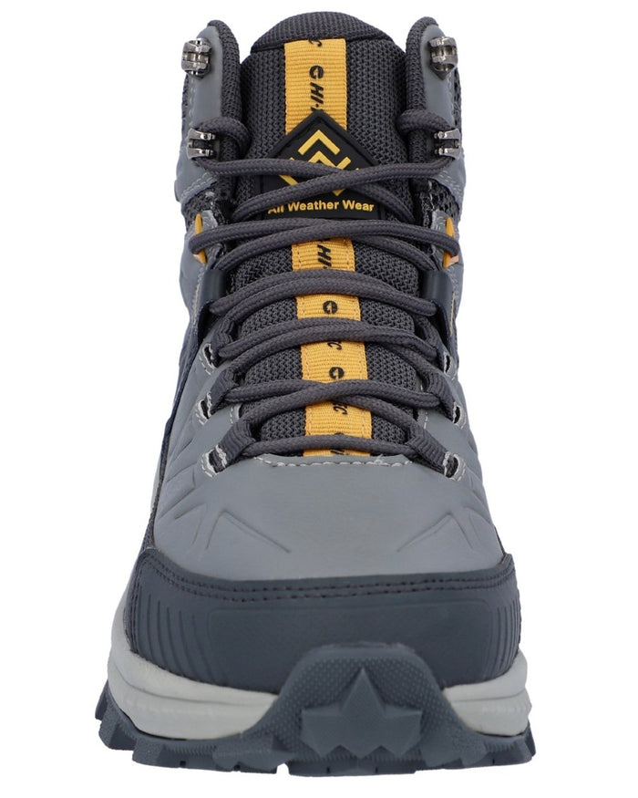 Cool Grey coloured Hi-Tec Womens Rainier Hiking Boots on white background #colour_cool-grey