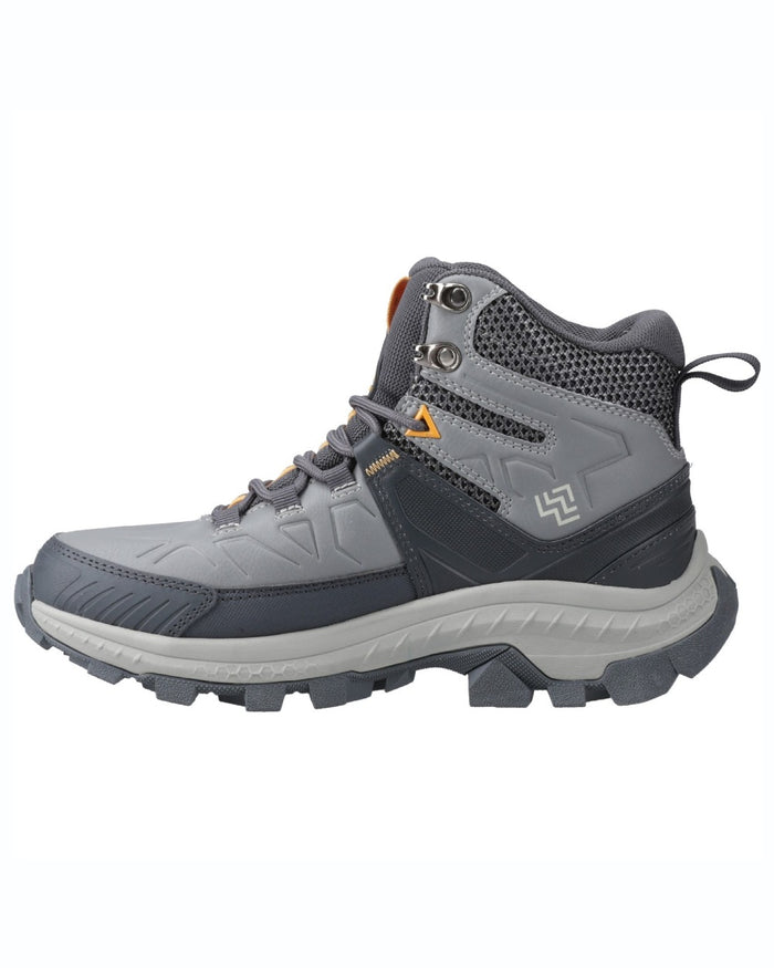 Cool Grey coloured Hi-Tec Womens Rainier Hiking Boots on white background #colour_cool-grey