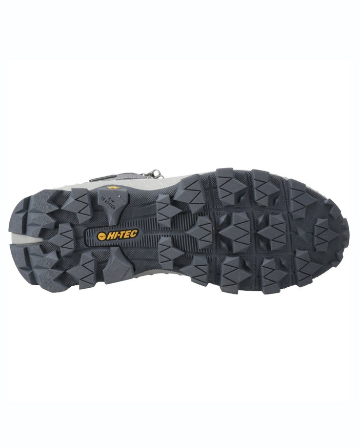 Cool Grey coloured Hi-Tec Womens Rainier Hiking Boots on white background #colour_cool-grey