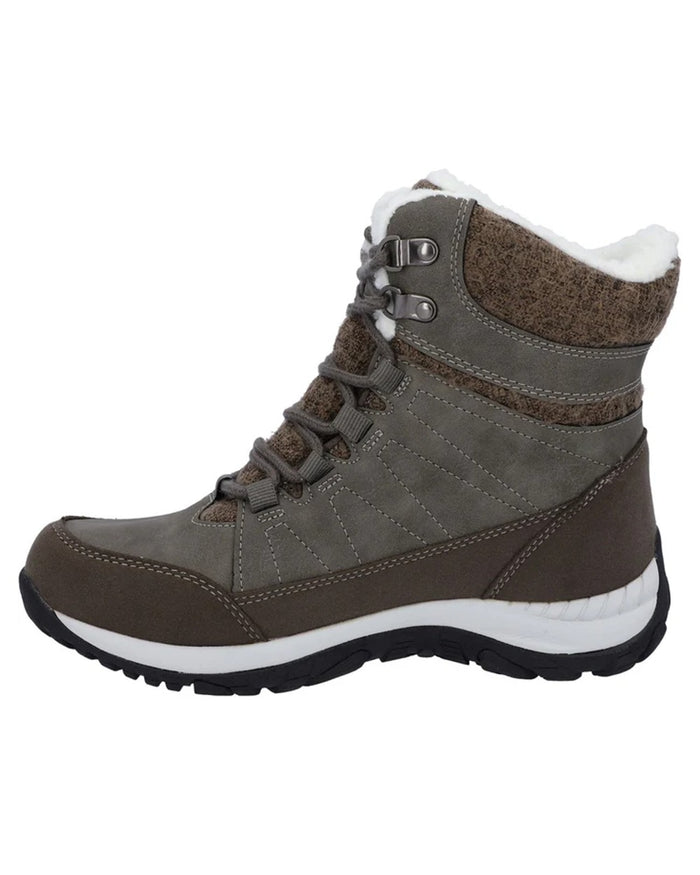 Beige Coloured Hi-Tec Womens Riva Mid Boots on white background #colour_beige