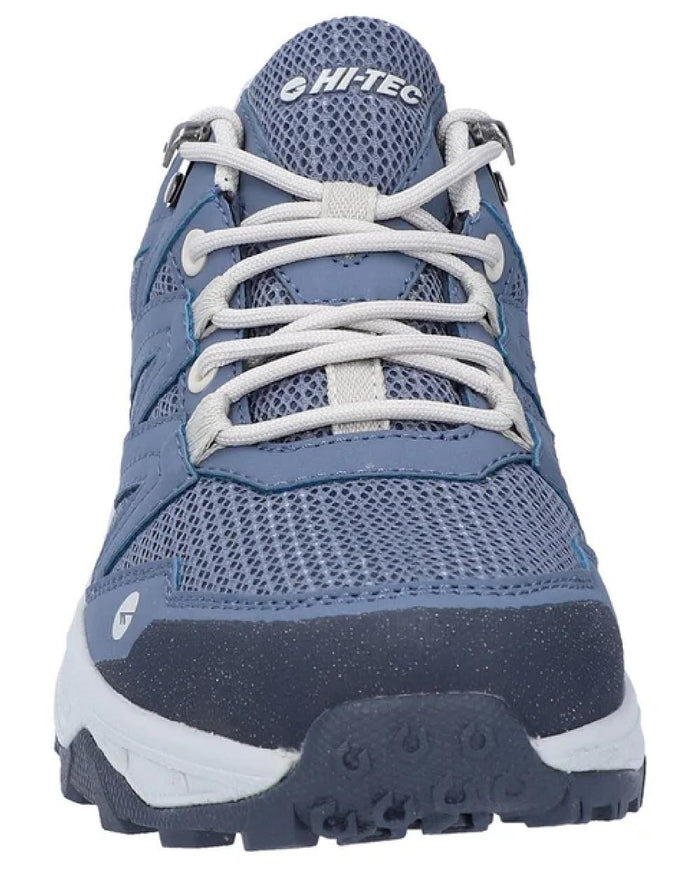 Blue Coloured Hi-Tec Womens Saunter Waterproof Hiking Shoes on white background #colour_blue
