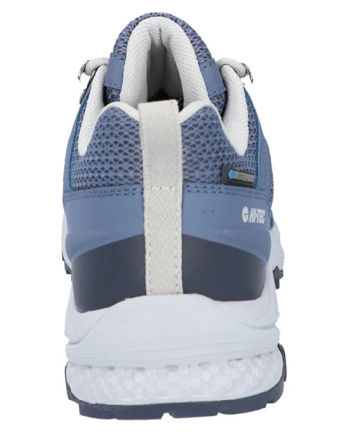 Blue Coloured Hi-Tec Womens Saunter Waterproof Hiking Shoes on white background #colour_blue