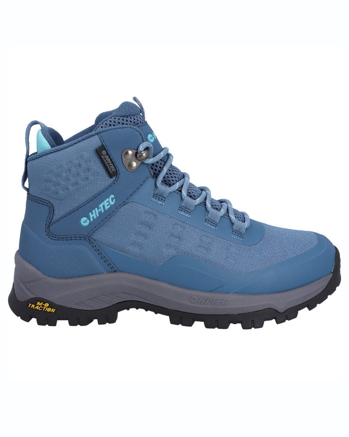 Mid Blue coloured Hi-Tec Womens Storm Expedition Sport Boots on white background #colour_mid-blue