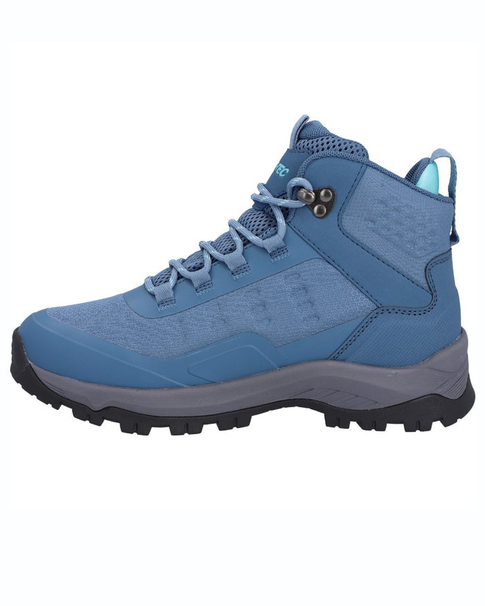 Mid Blue coloured Hi-Tec Womens Storm Expedition Sport Boots on white background #colour_mid-blue
