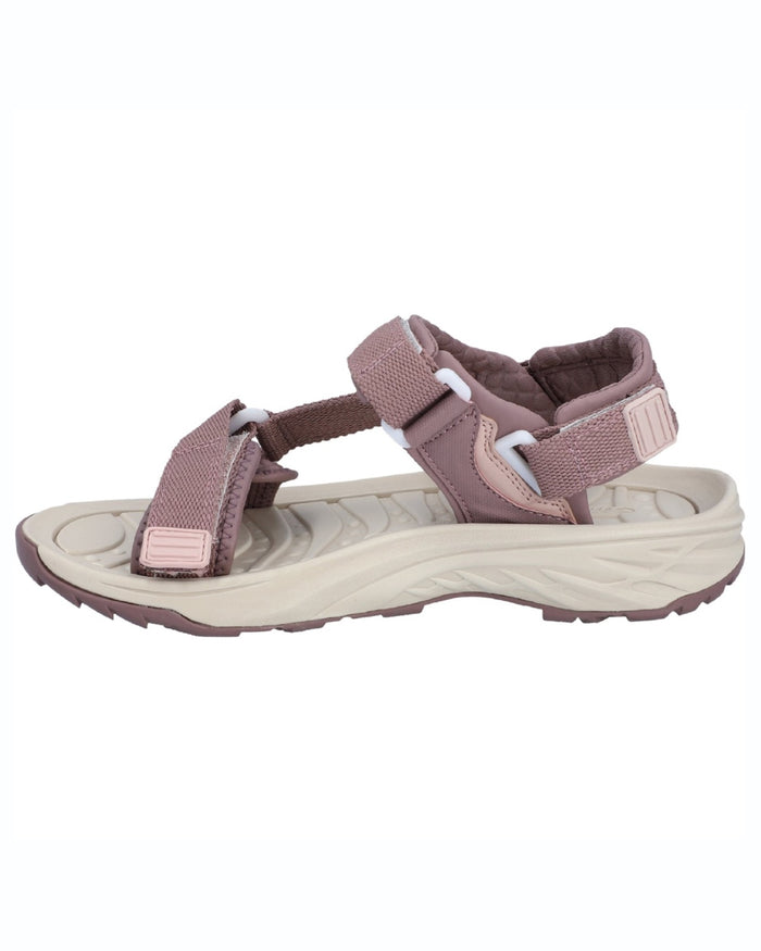 Rose Grey coloured Hi-Tec womens Ula Raft Sandals on white background #colour_rose-grey