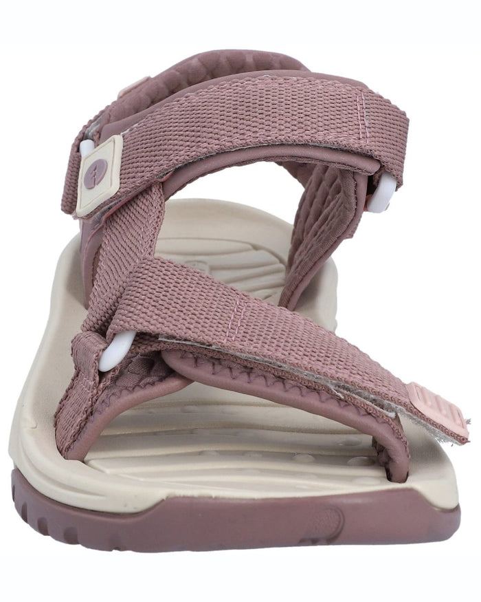 Rose Grey coloured Hi-Tec womens Ula Raft Sandals on white background #colour_rose-grey