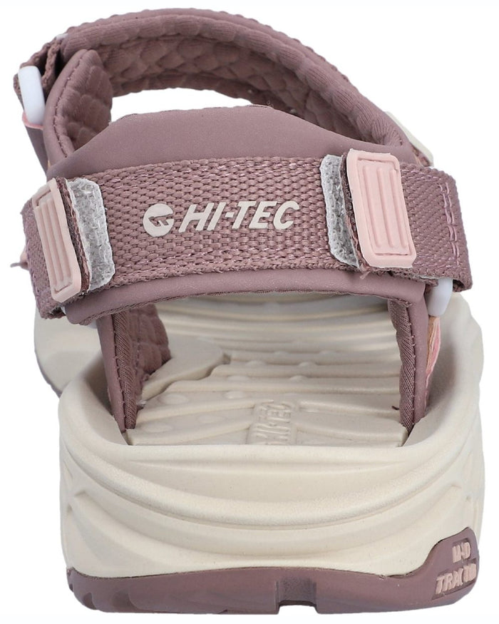 Rose Grey coloured Hi-Tec womens Ula Raft Sandals on white background #colour_rose-grey