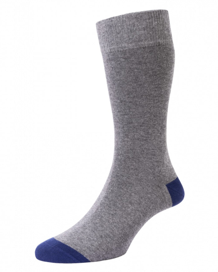 Black Grey Mix coloured HJ Hall Mens Dash & Stripe Cotton Rich Socks 3 Pair Pack on white background #colour_black-grey-mix
