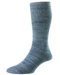 Indigo Faded Denim coloured HJ Hall Diabetic Lightweight Cotton Socks on white background #colour_indigo-faded-denim