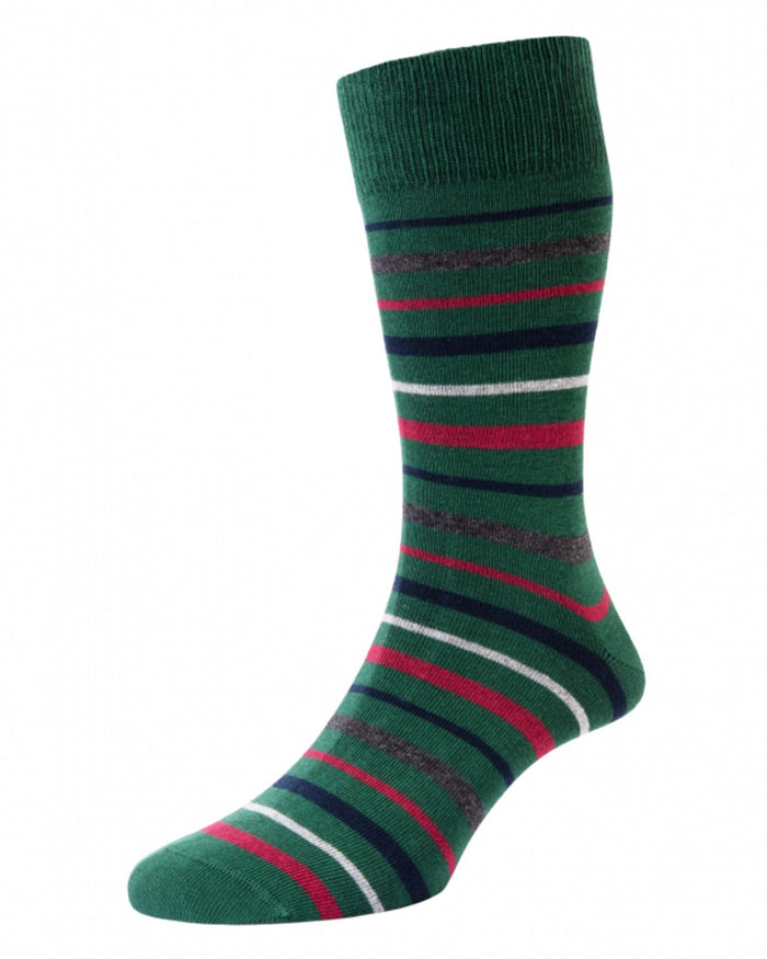 Navy Green Mix coloured HJ Hall Mens Christmas Turkey Motif Cotton Rich Socks on white background #colour_navy-green-mix