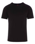 Black coloured HJ Hall Mens Cotton Rich Thermal T-shirt on white background #colour_black
