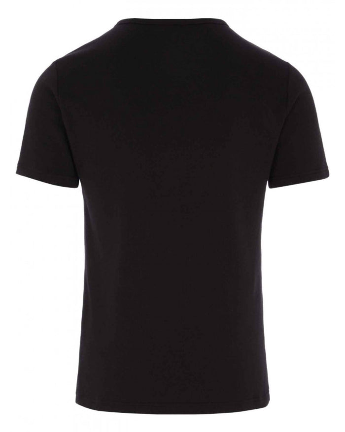 Black coloured HJ Hall Mens Cotton Rich Thermal T-shirt on white background #colour_black