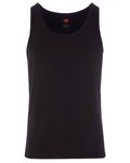 Black coloured HJ Hall Mens Cotton Rich Thermal Vest Twin Pack on white background #colour_black