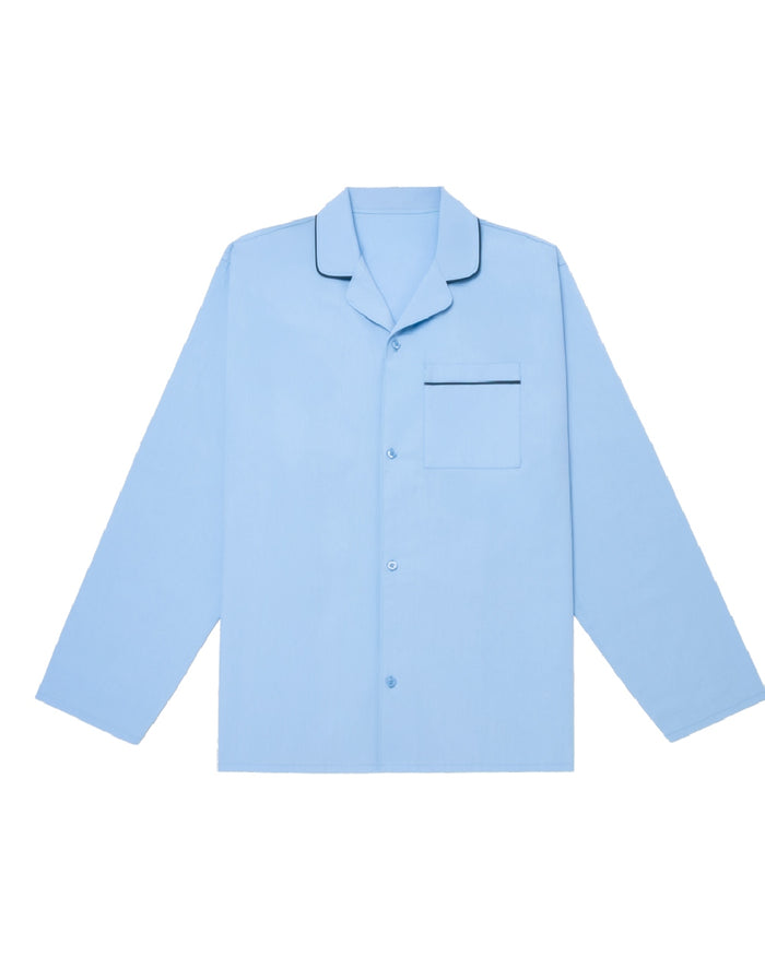 Light Blue Coloured HJ Hall Mens Pure Cotton Pyjamas on white background #colour_light-blue
