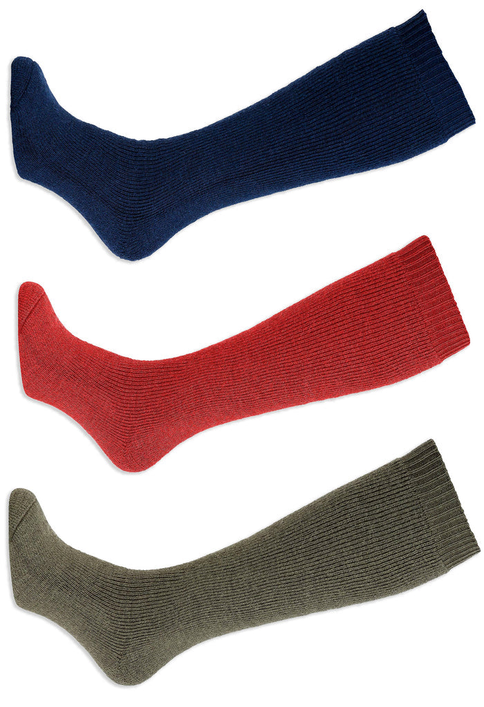 HJ Hall Rambler Long Cushioned Wool Sock red navy green #colour_red