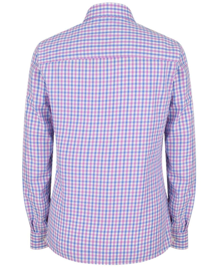 Pink Blue Coloured Hoggs of Fife Becky II Shirt on white background #colour_pink-blue