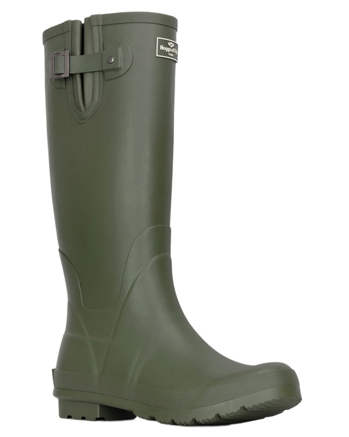 Rifle Green coloured Hoggs of Fife Braemar Pro Wellingtons on white background #colour_rifle-green
