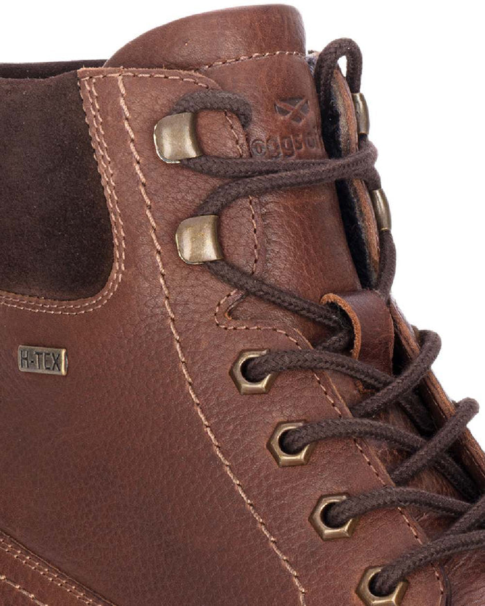 Mahogany Coloured Hoggs of Fife Dundas Lace Boots on white background #colour_mahogany