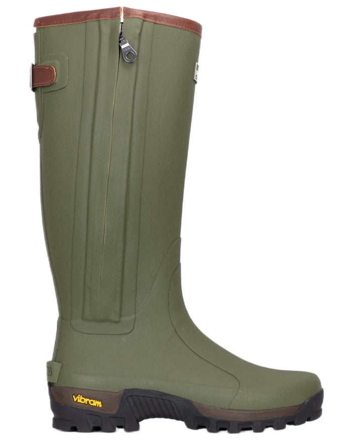 Field Green coloured Hoggs of Fife Field Sport Full Zip Wellingtons on white background #colour_field-green