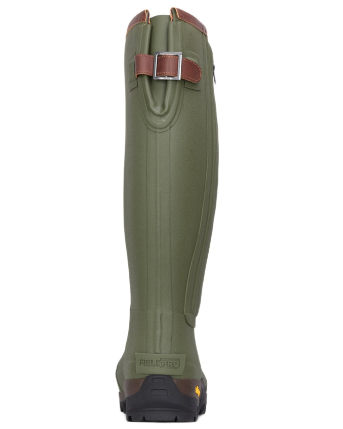 Field Green coloured Hoggs of Fife Field Sport Full Zip Wellingtons on white background #colour_field-green