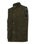 Loden coloured Hoggs of Fife Mens Glenbervie Quilted Gilet on white background #colour_loden