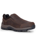 Brown coloured Hoggs of Fife Glenshee Waterproof Slip On Shoes on white background #colour_brown