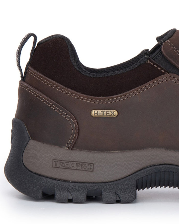Brown coloured Hoggs of Fife Glenshee Waterproof Slip On Shoes on white background #colour_brown