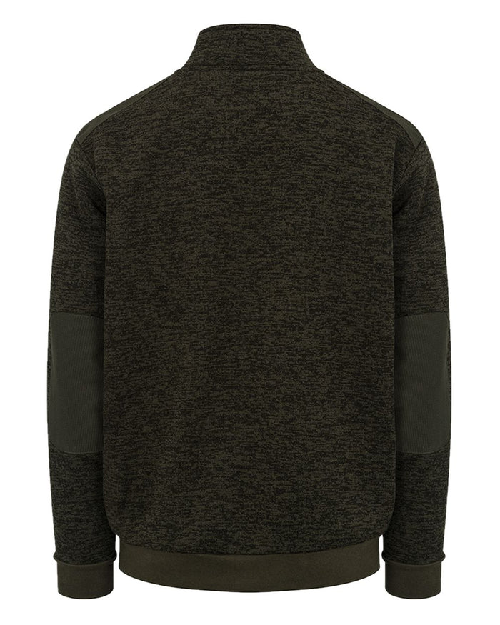 Green coloured Hoggs of Fife Green King II Quarter Zip Knit Fleece on white background #colour_green