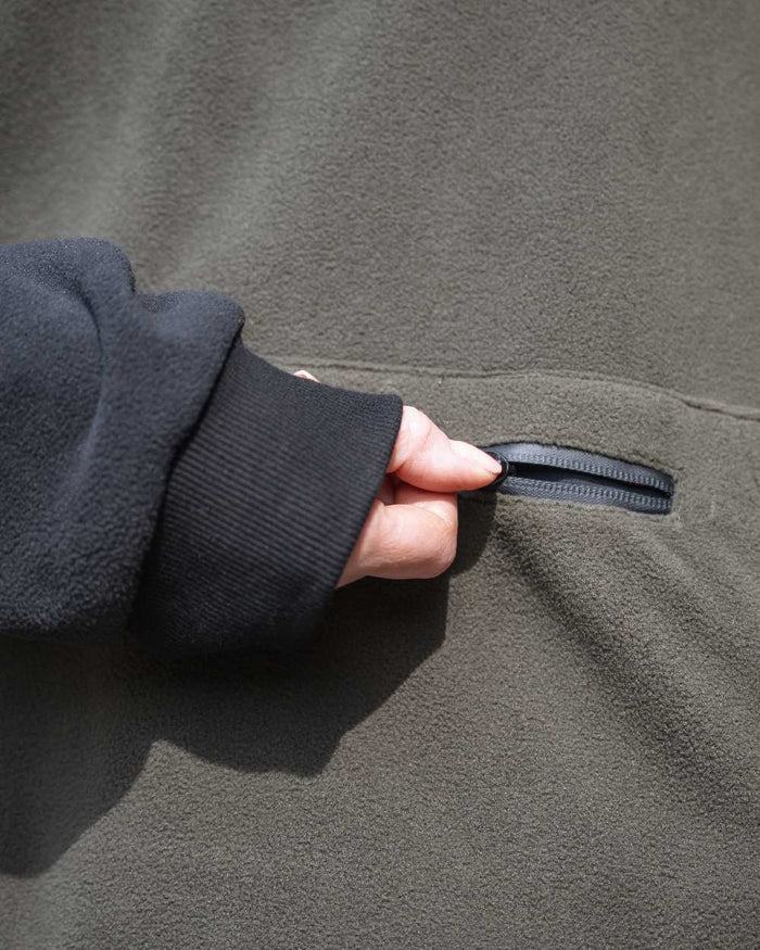 Green Coloured Hoggs of Fife Green King II Stormproof Bonded Hoodie on outdoor background #colour_green